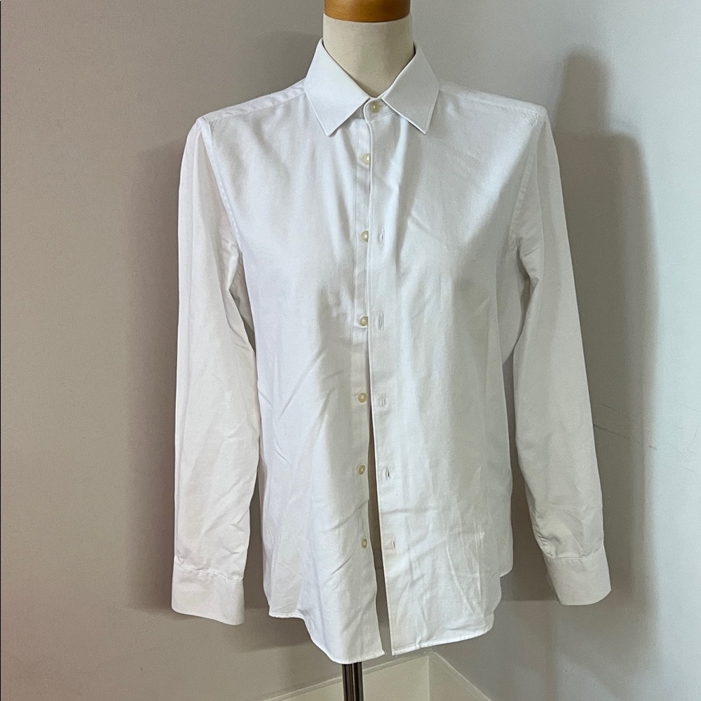 Zara Crisp White Dress Shirt for Men